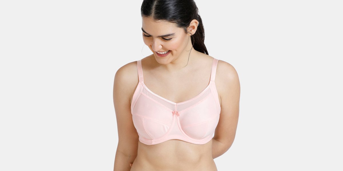 Zivame True Curve Double Layered Non Wired Full Coverage Super Support Bra-Pink