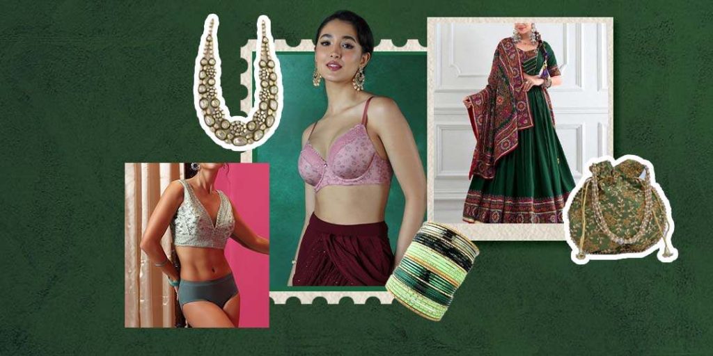 green colour navratri outfits