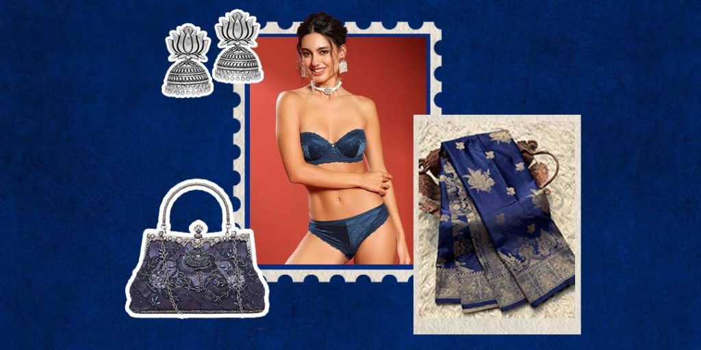 Blue colour navratri outfits