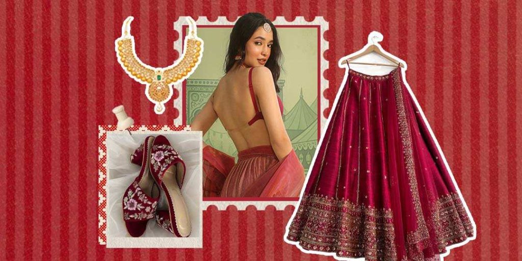 red colour navratri outfits
